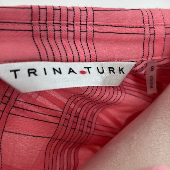 Trina Turk womens Aisling Silk-Blend Mini Dress Long Sleeve Shirtdress Size S - Picture 12 of 14